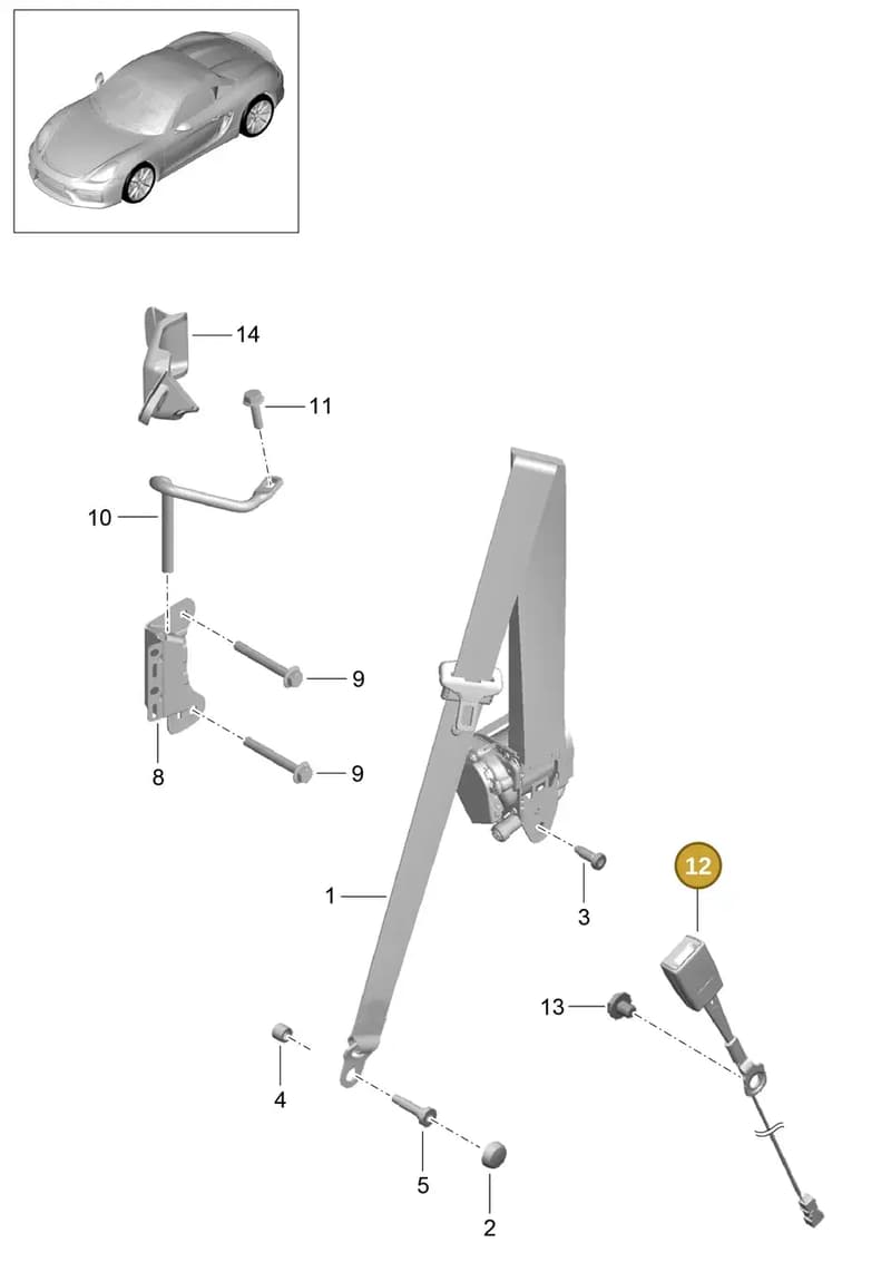 99180318402 — Porsche Boxster Spyder (2015-2016) diagram p46812000, position 12