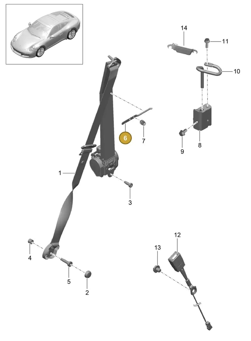 99180382501 — Porsche 911 (2016-2019) diagram p47812000, position 6
