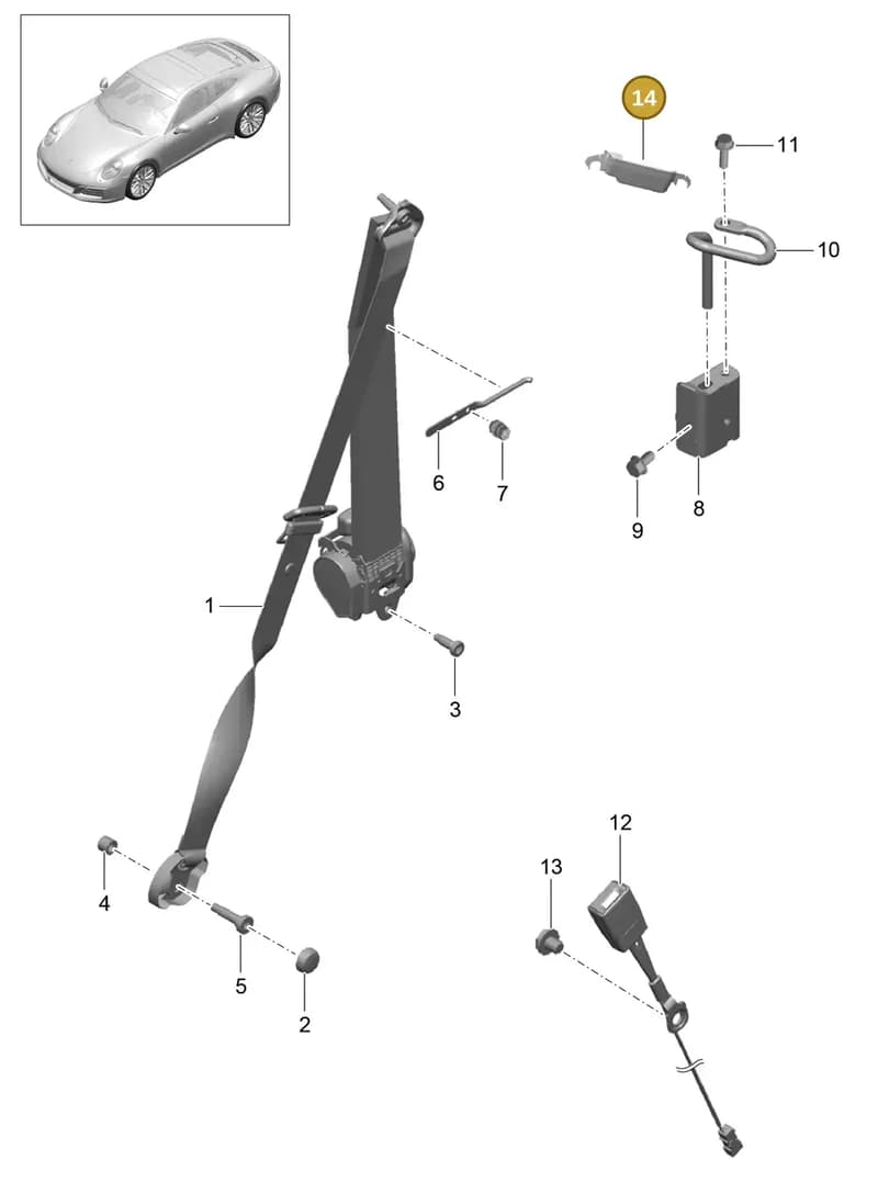 99180383601 — Porsche 911 (2016-2019) diagram p47812000, position 14