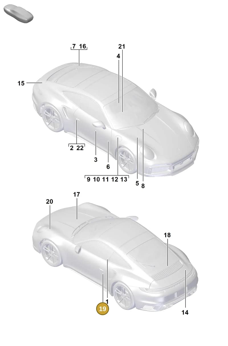 992010000K — Porsche 911 (2020-2022) diagram p57003000, position 19