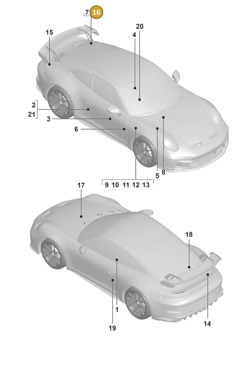 992010043R — Porsche 911 (2021-2022) diagram p59003000, position 16