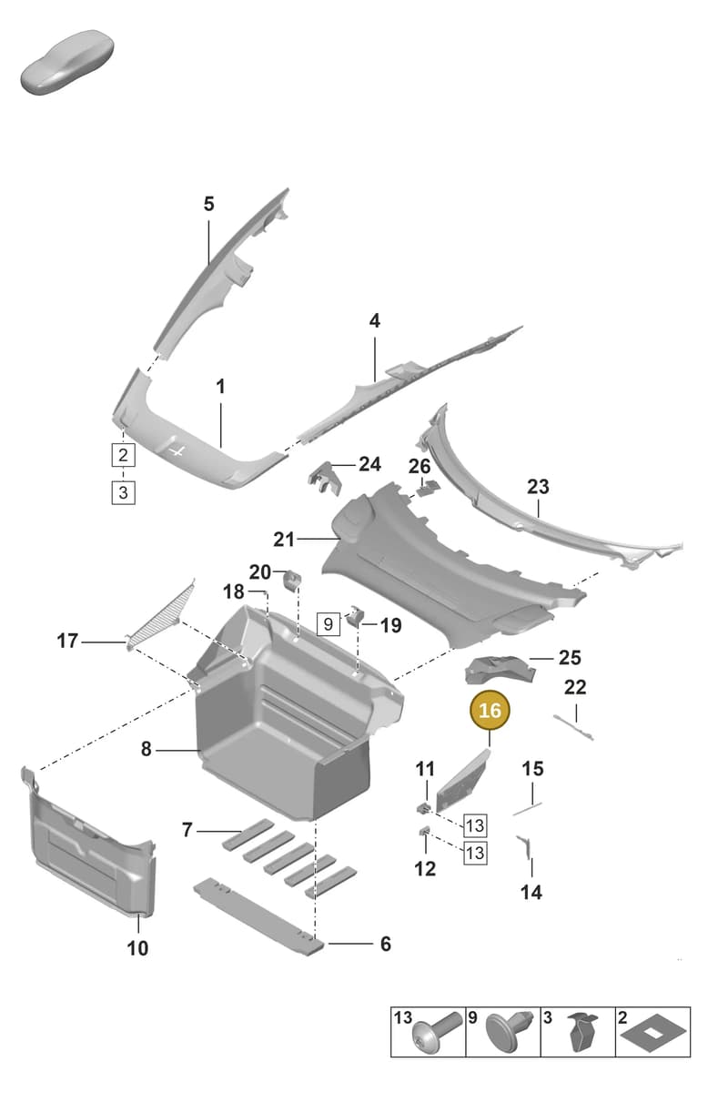 992012549BOK1 — Porsche 911 (2018-2024) diagram p53807000, position 16