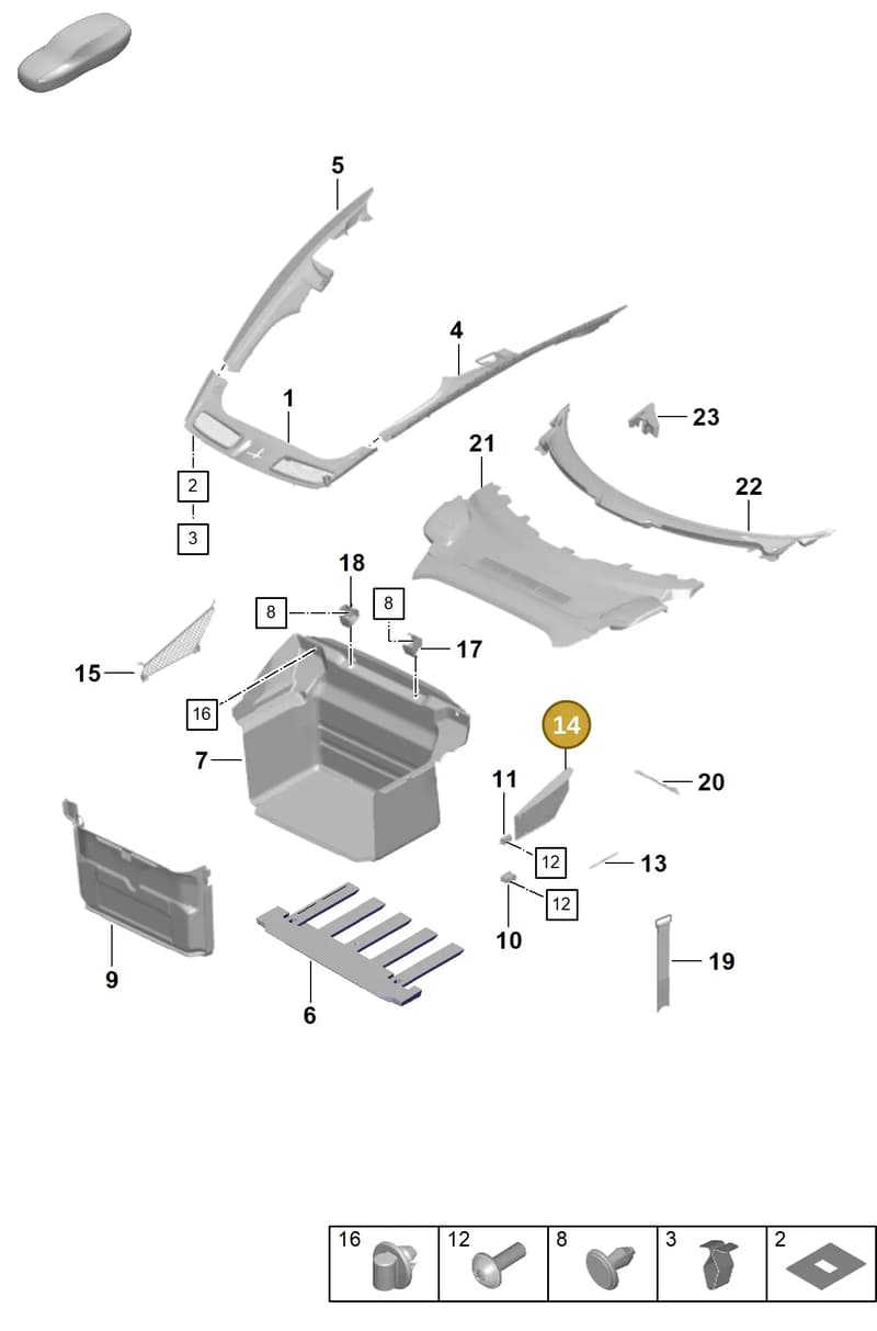 992012549BOK1 — Porsche 911 (2018-2024) diagram p53807010, position 14
