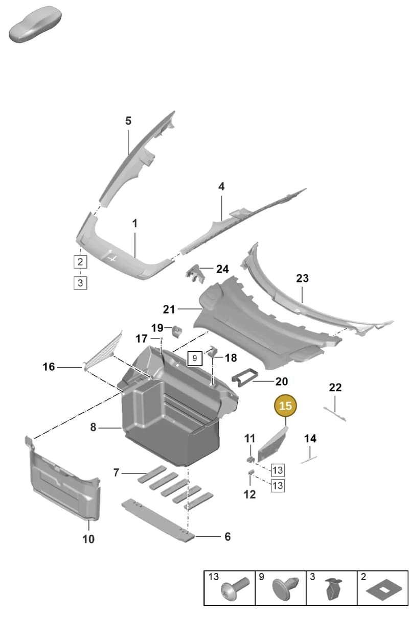 992012549BOK1 — Porsche 992 Sport Classic (2020-) diagram p57807000, position 15