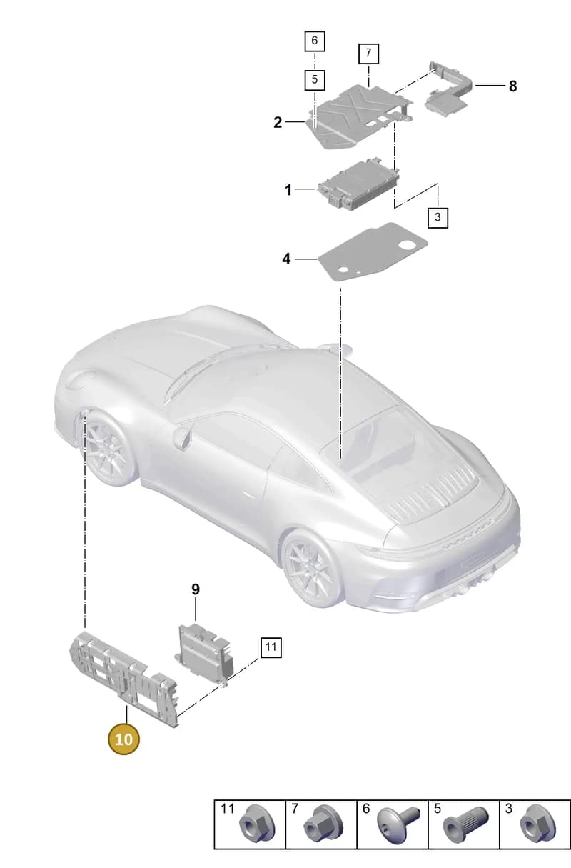 992035251A — Porsche 911 (2024-2025) diagram p63914400, position 10