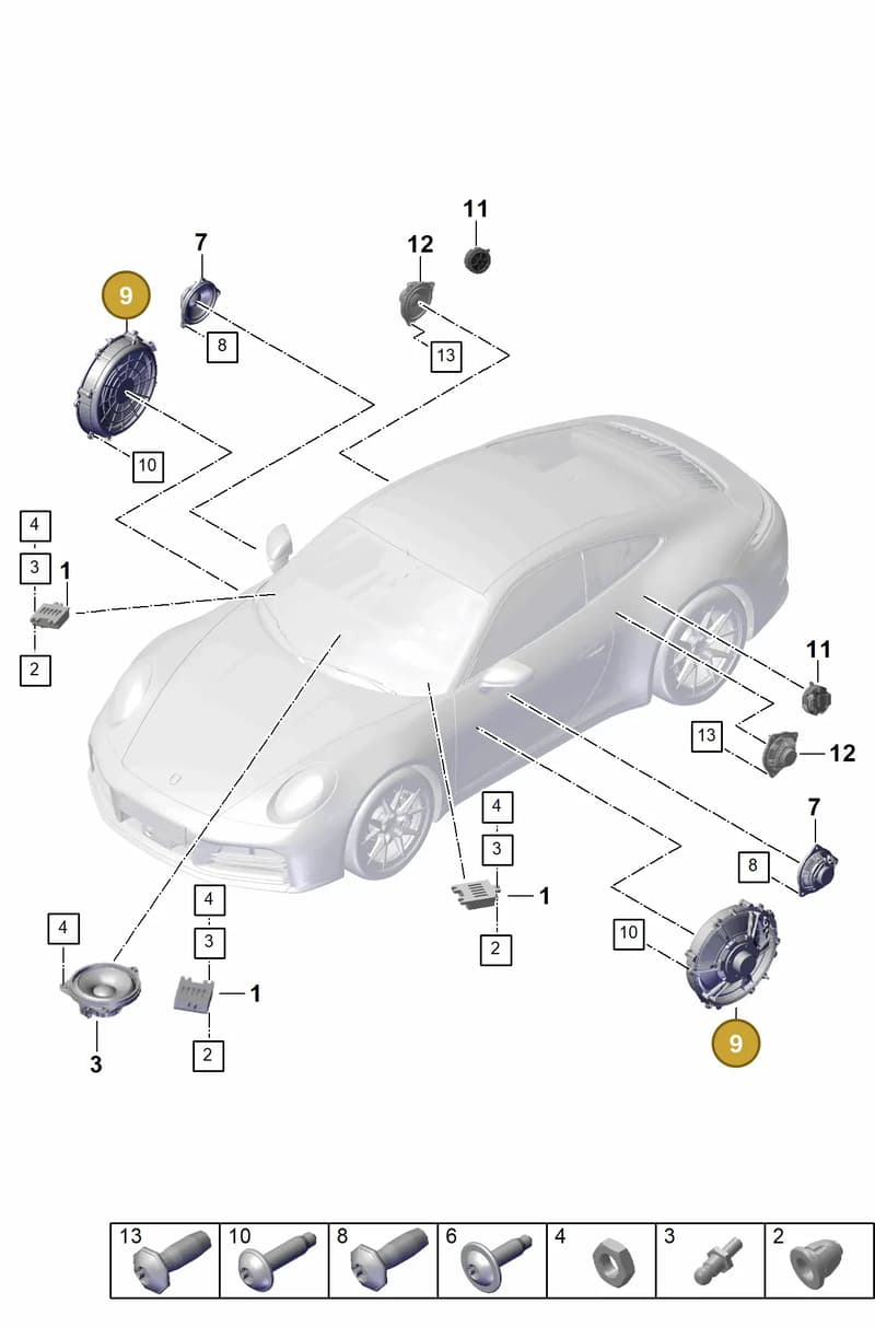 992035454D — Porsche 911 (2024-2025) diagram p63914200, position 9