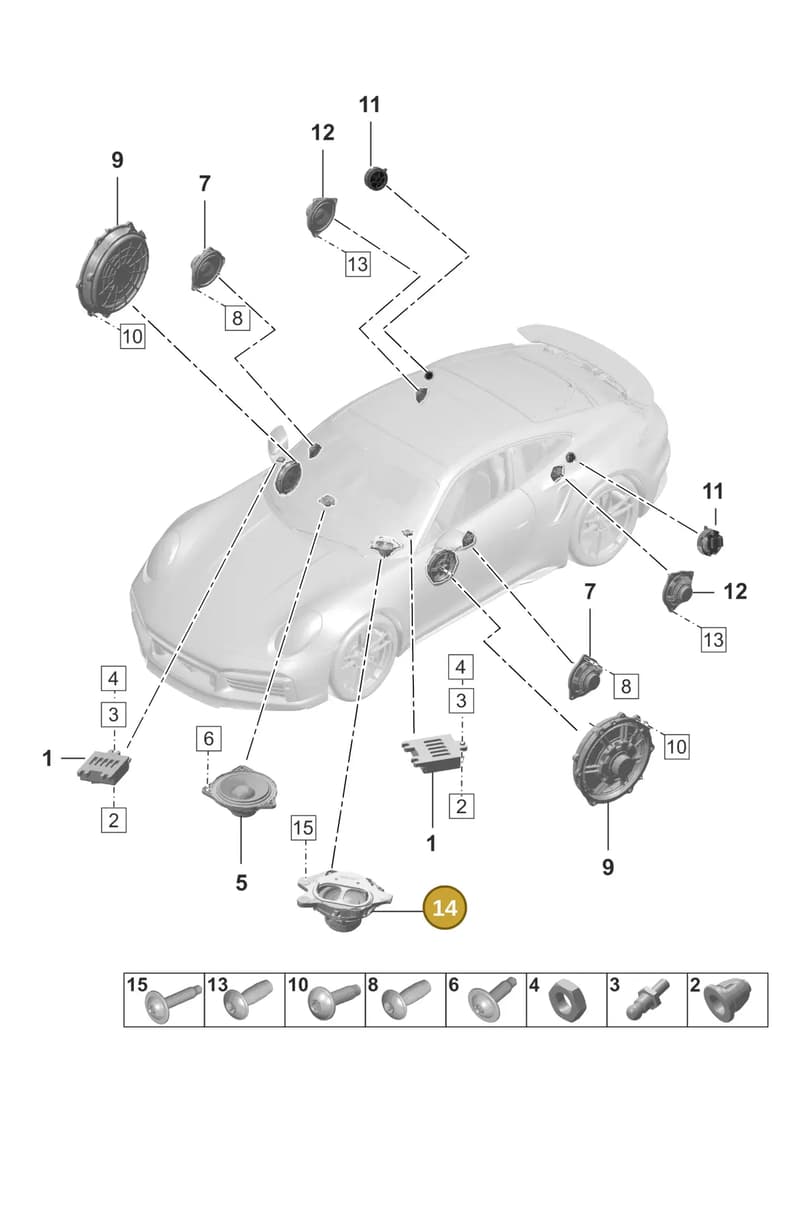 992035481A — Porsche 911 (2020-2022) diagram p57911050, position 14