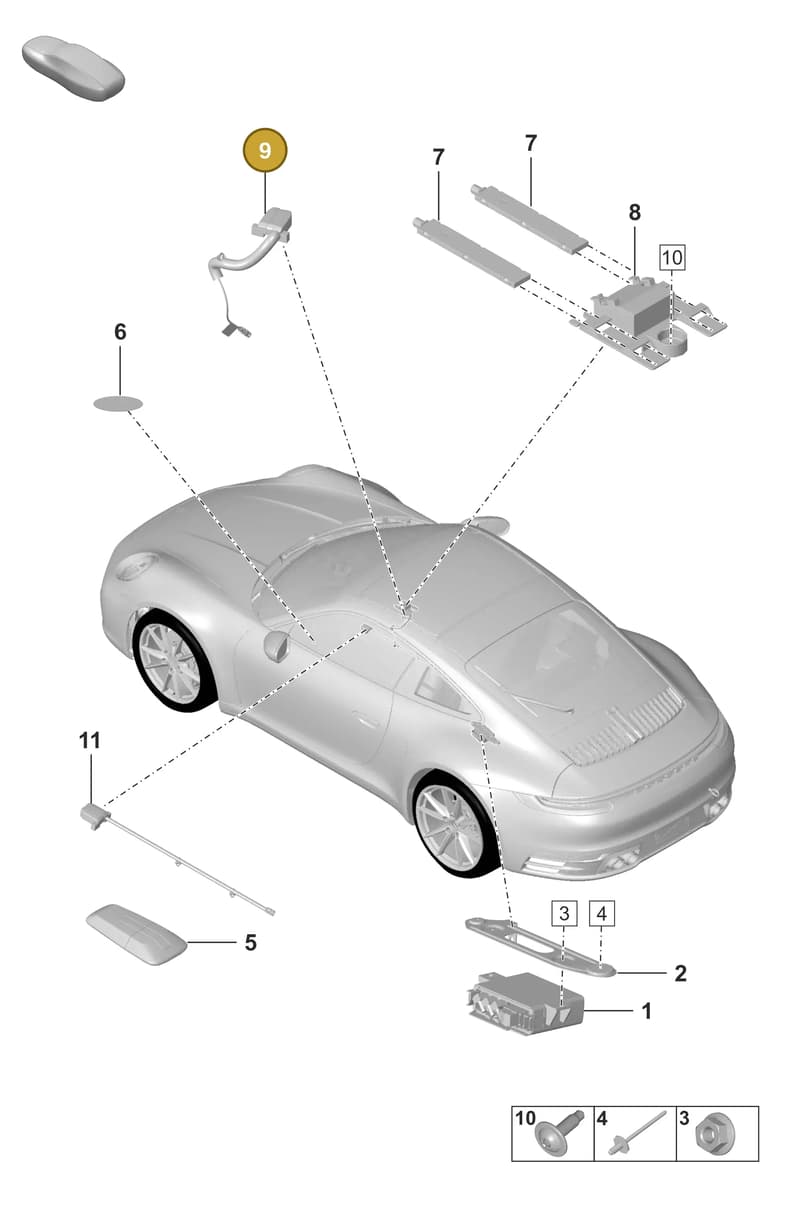 992035504 — Porsche 911 (2018-2024) diagram p53901070, position 9
