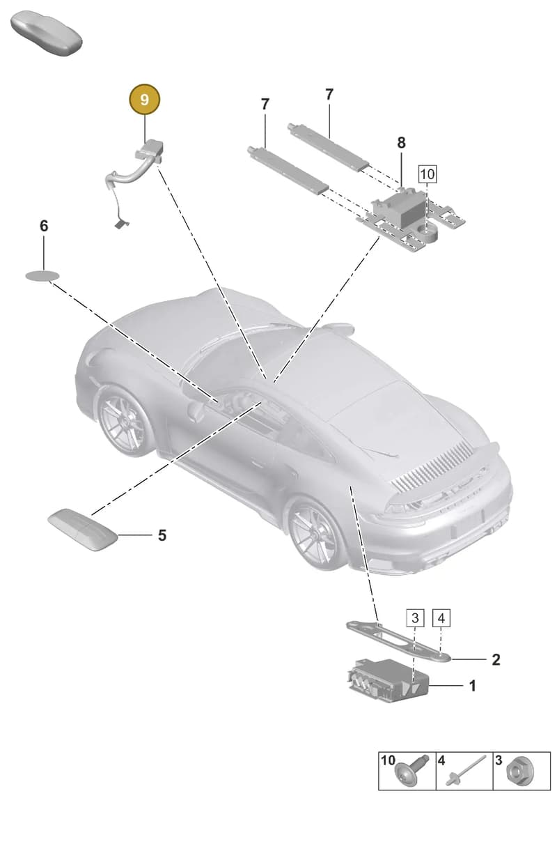 992035504 — Porsche 911 (2020-2022) diagram p57901070, position 9