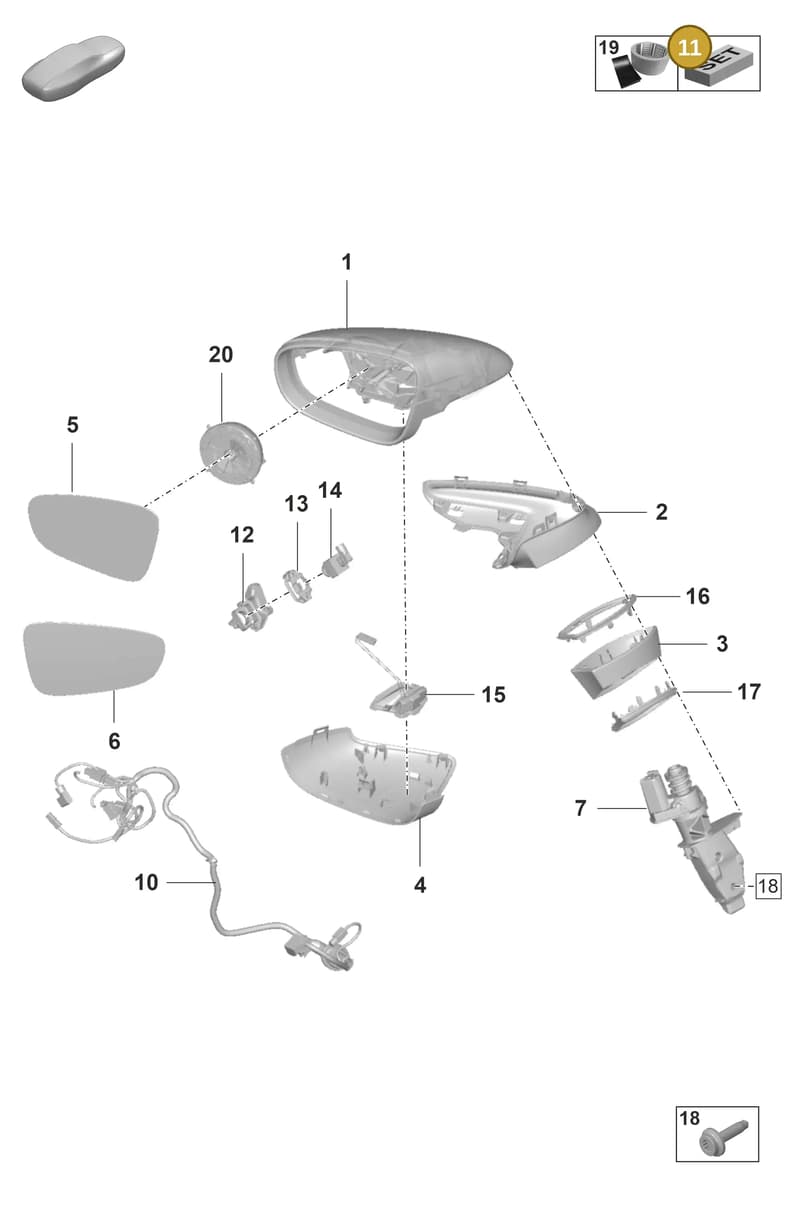 992097022A — Porsche 911 (2018-2024) diagram p53809500, position 11