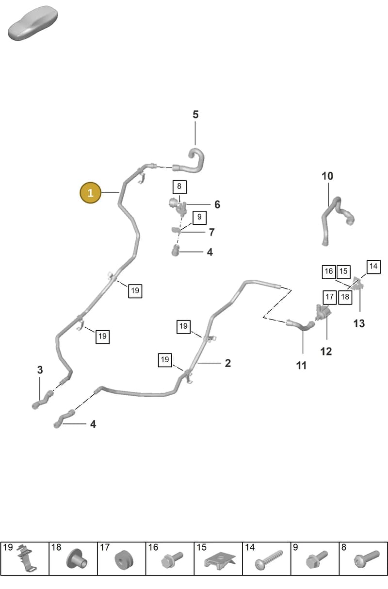 992121050A — Porsche 911 (2024-2025) diagram p53105500, position 1