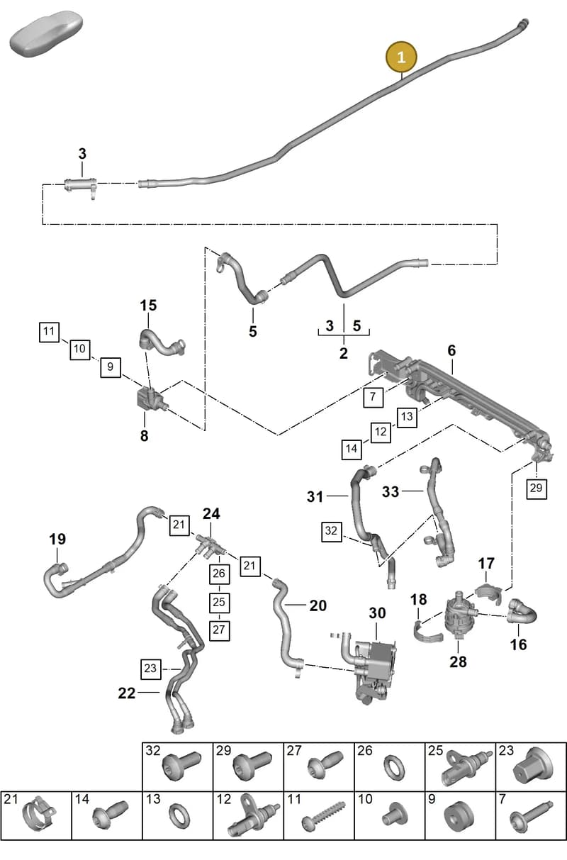 992121050D — Porsche 911 (2024-2025) diagram p63105550, position 1