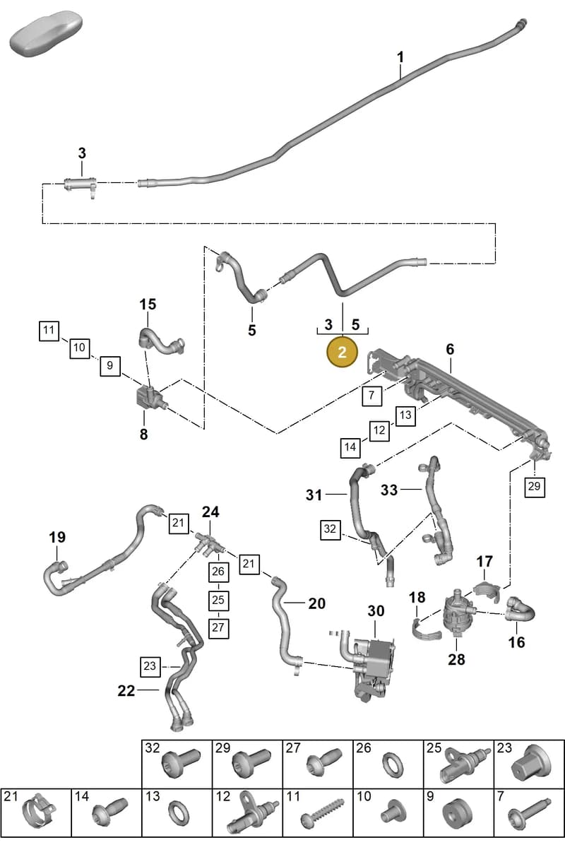 992121070D — Porsche 911 (2024-2025) diagram p63105550, position 2