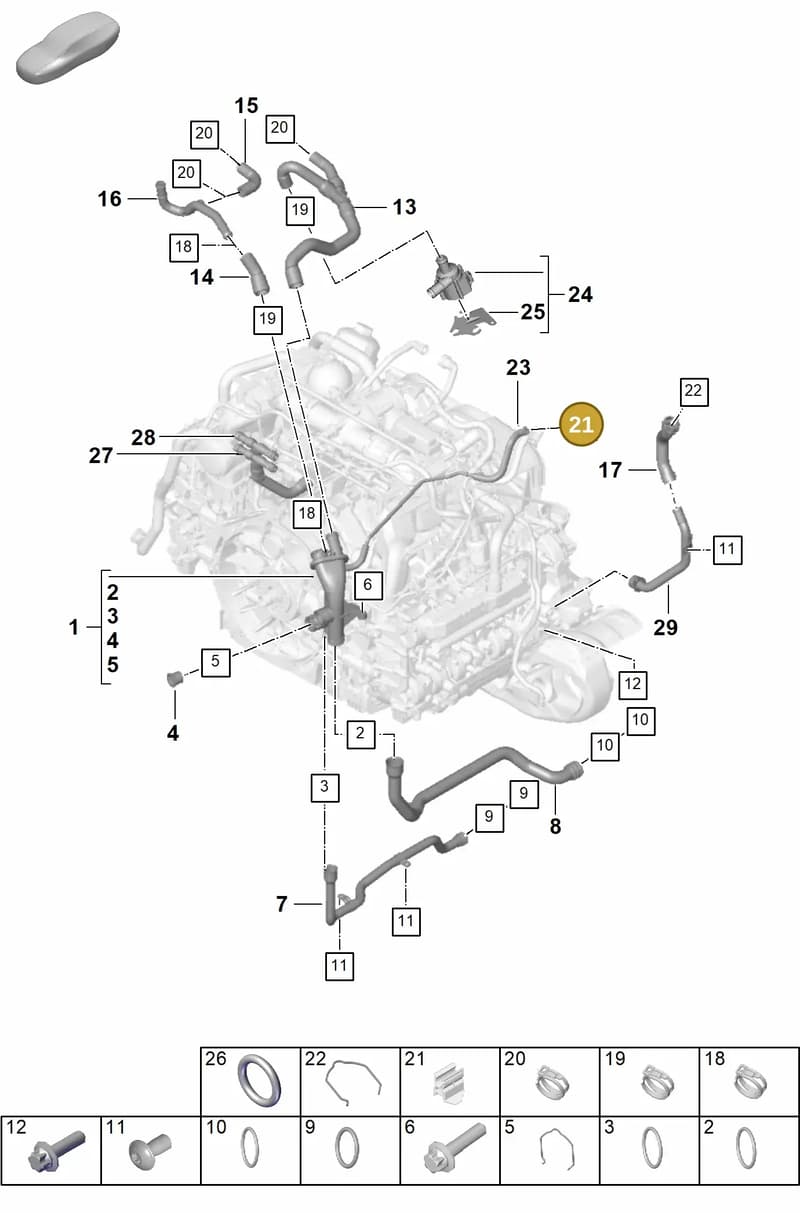 992121129 — Porsche 911 (2024-2025) diagram p63105060, position 21