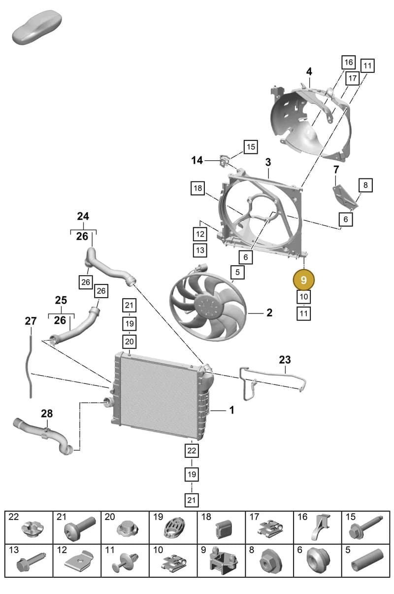 992121277 — Porsche Boxster Spyder (2019-2020) diagram p55105200, position 9