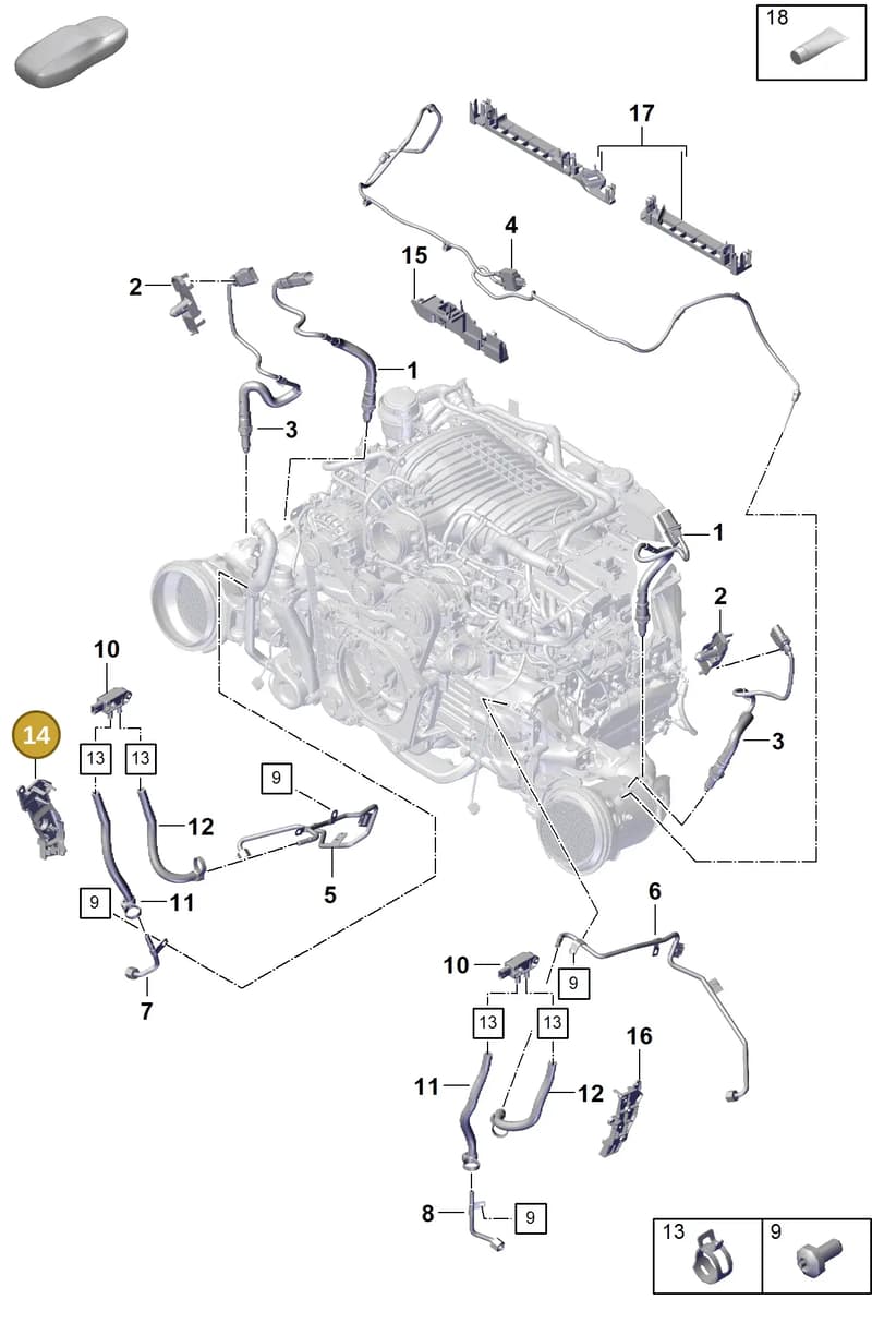 992131183 — Porsche 911 (2021-2022) diagram p59202200, position 14
