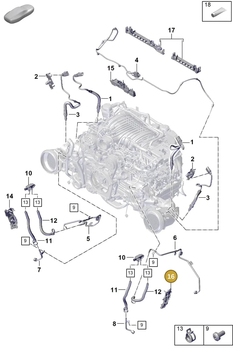 992131184 — Porsche 911 (2021-2022) diagram p59202200, position 16