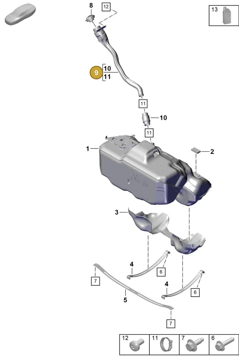 992201106D — Porsche 911 (2020-2022) diagram p57201000, position 9