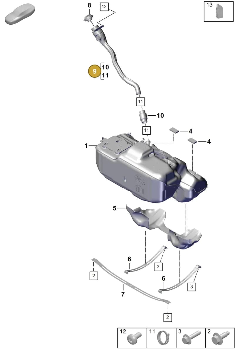 992201106K — Porsche 911 (2024-2025) diagram p63201000, position 9