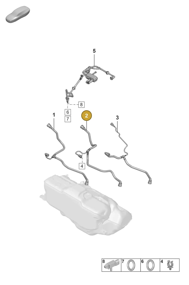 992201123A — Porsche 911 (2020-2022) diagram p53107300, position 2
