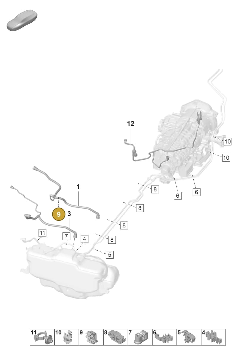 992201171H — Porsche 911 (2021-2022) diagram p59107300, position 9