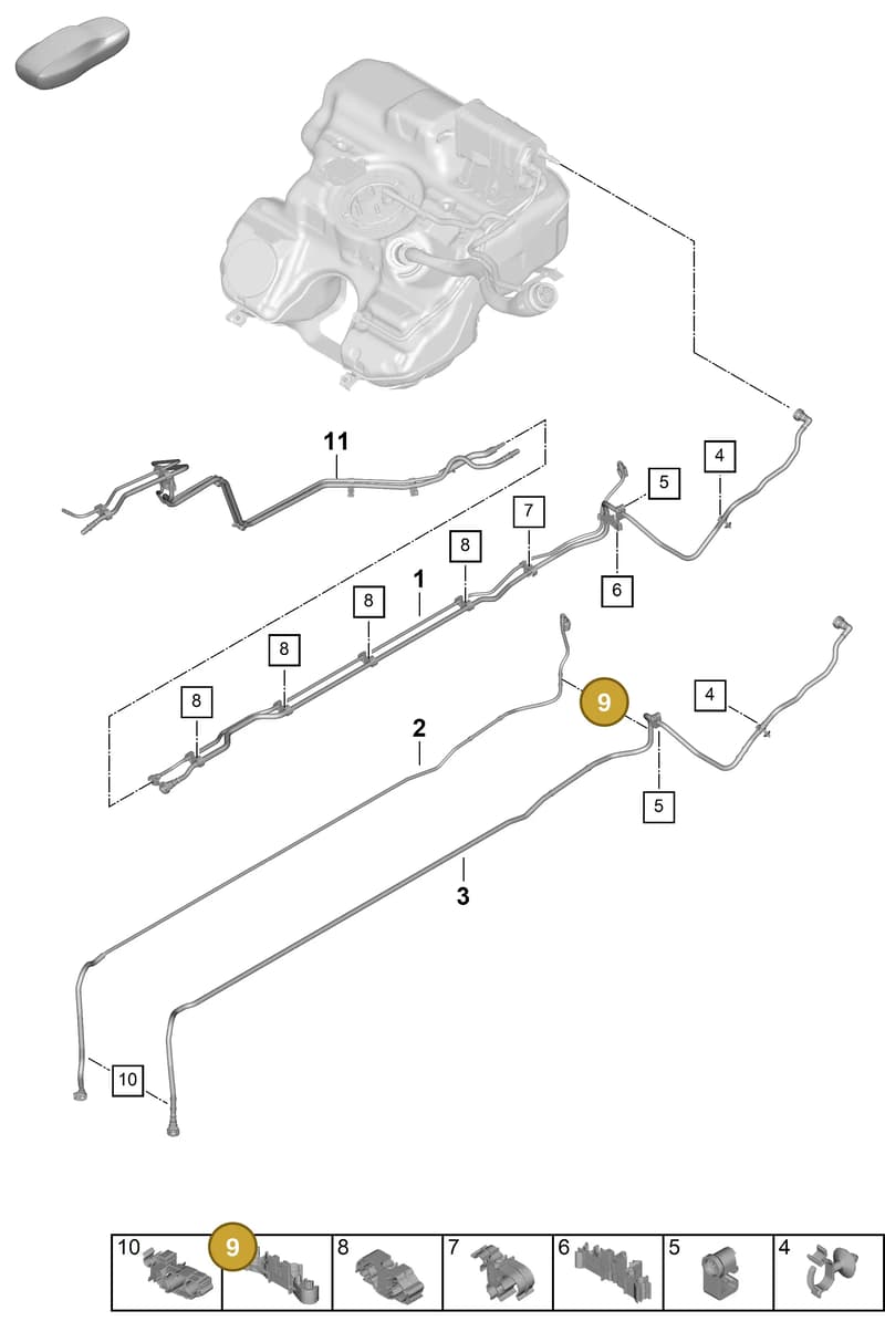 992201171L — Porsche 911 (2024-2025) diagram p63201100, position 9