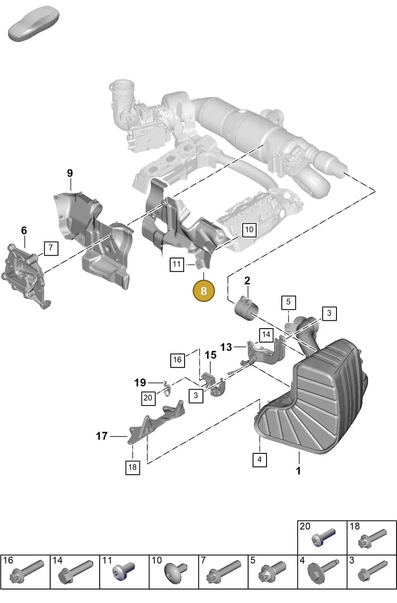 992253594K — Porsche 911 (2024-2025) diagram p63202310, position 8