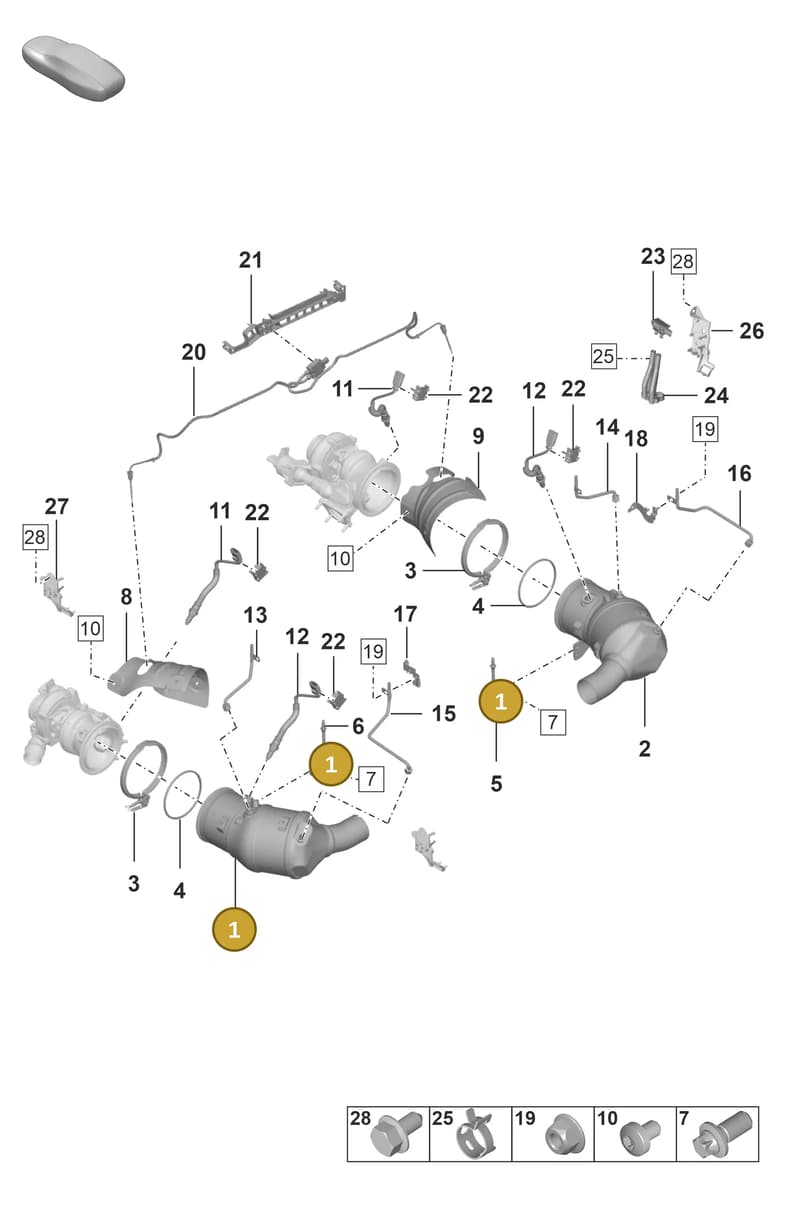 992254400L — Porsche 911 (2018-2024) diagram p53202200, position 1