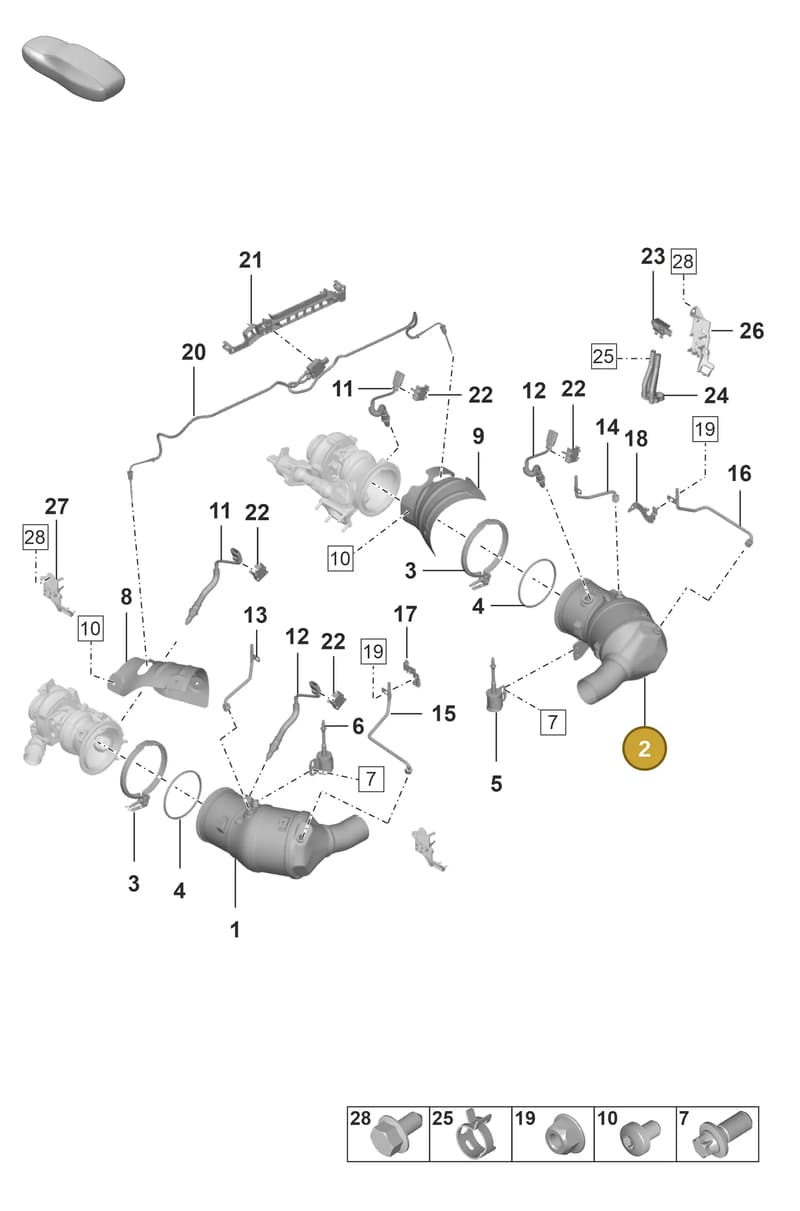 992254450J — Porsche 911 (2018-2024) diagram p53202200, position 2