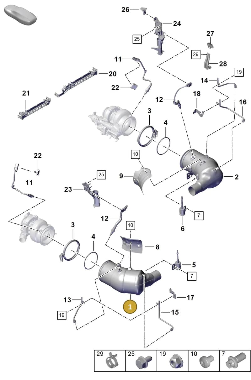 992254450P — Porsche 911 (2020-2022) diagram p57202200, position 1
