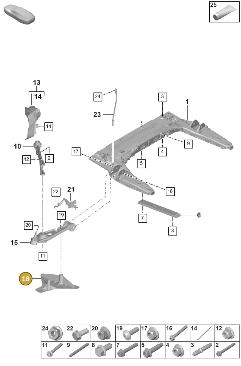 992407811K — Porsche 911 (2024-2025) diagram p53401000, position 18