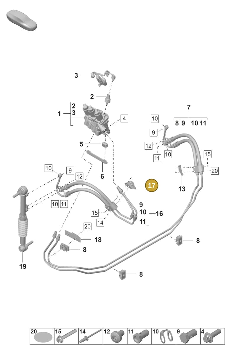 992411612 — Porsche 911 (2020-2022) diagram p53402100, position 17