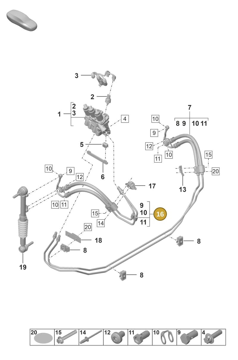992411620 — Porsche 911 (2020-2022) diagram p53402100, position 16