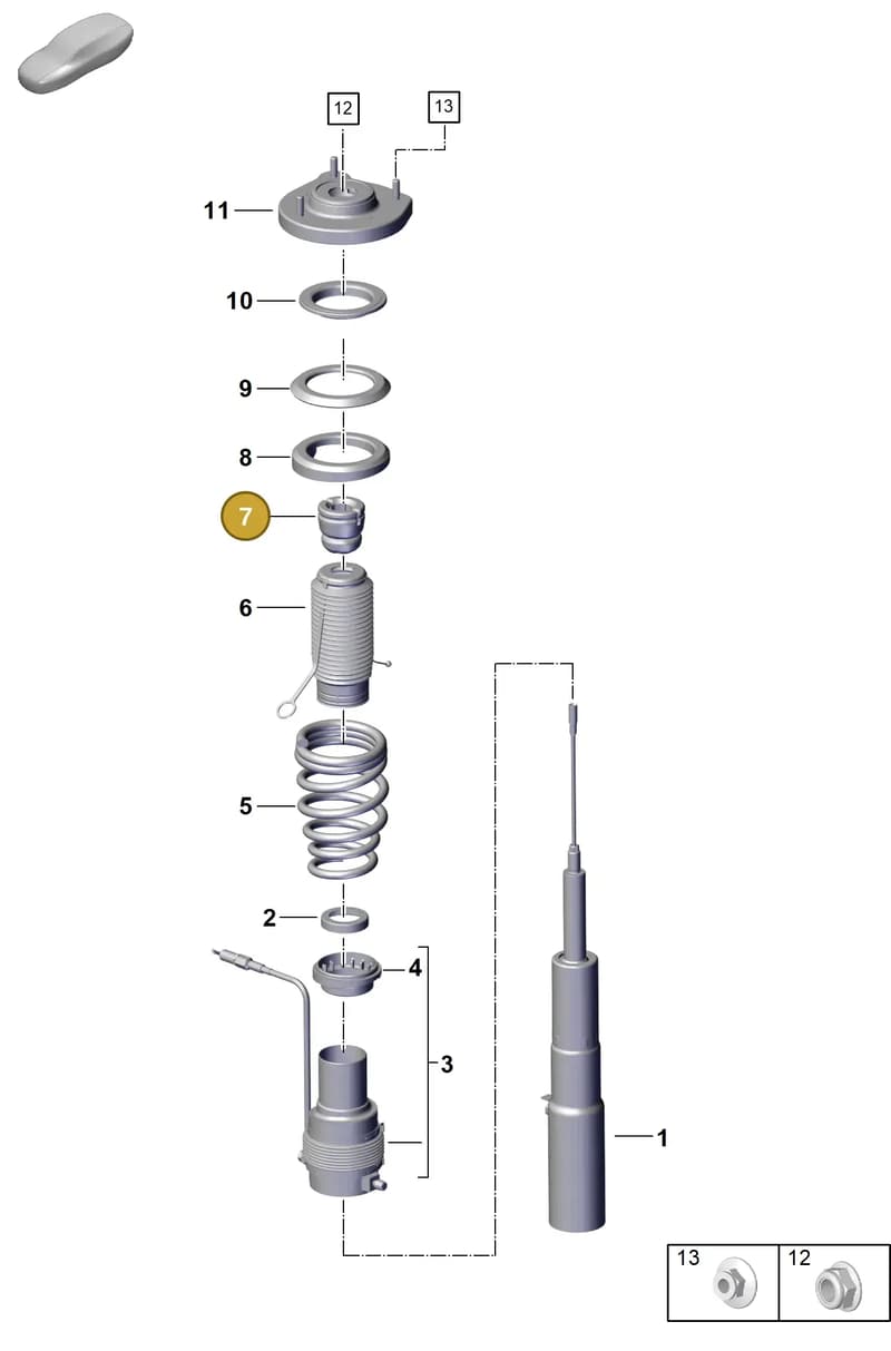 992412303A — Porsche 911 (2024-2025) diagram p63402000, position 7
