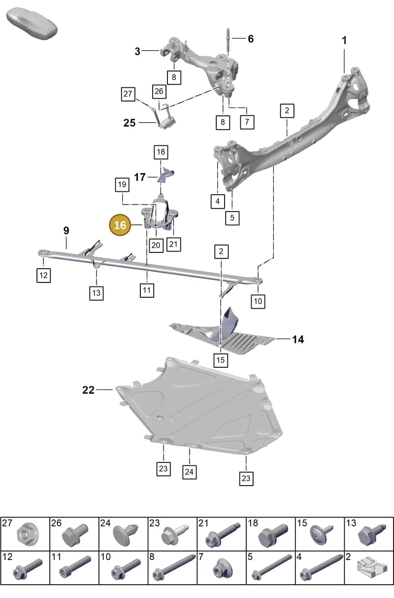 992505261G — Porsche 911 (2024-2025) diagram p63501000, position 16
