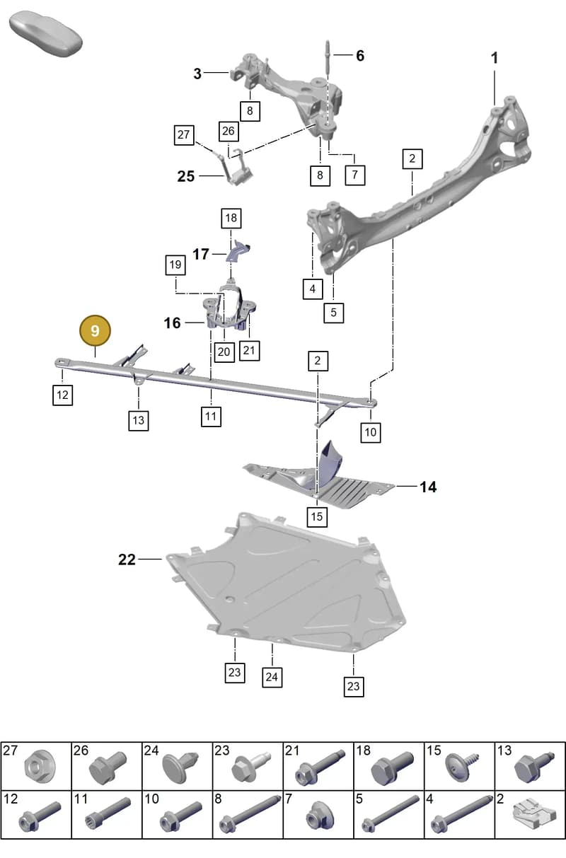 992505476N — Porsche 911 (2024-2025) diagram p63501000, position 9