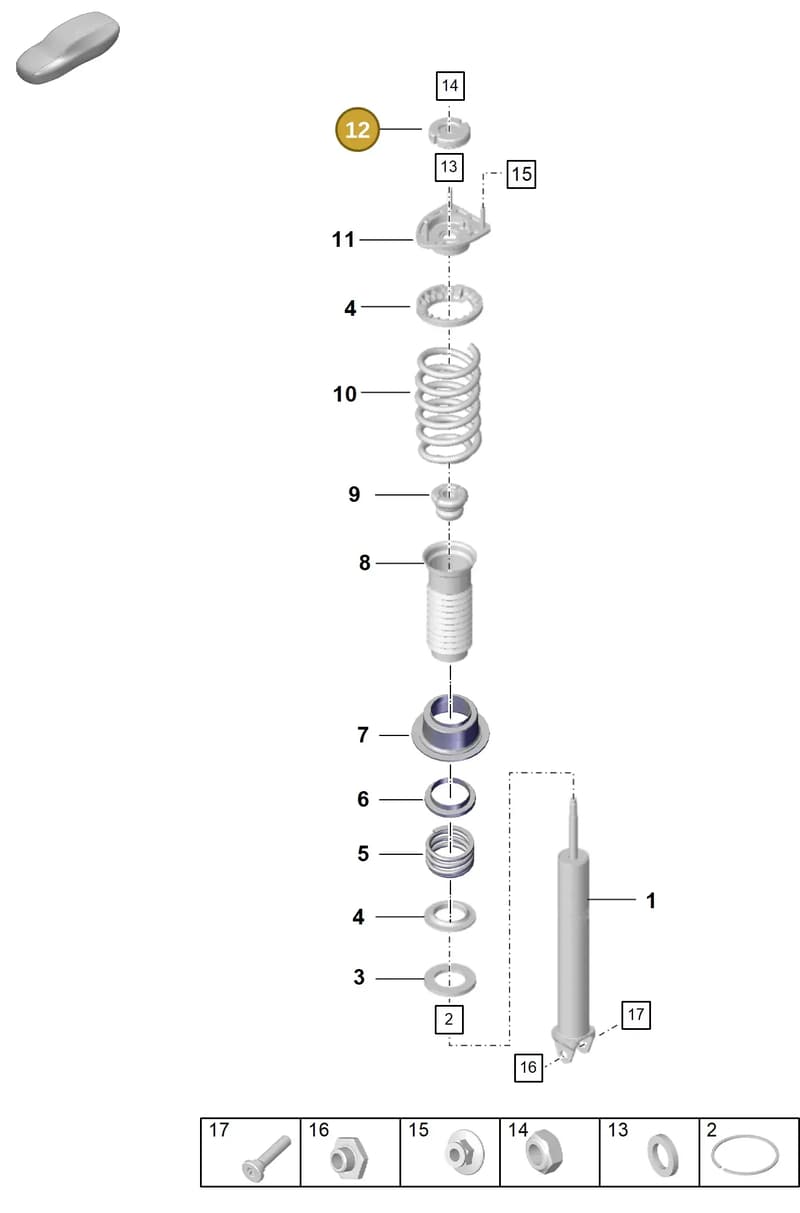 992512353A — Porsche 911 (2024-2025) diagram p57502010, position 12