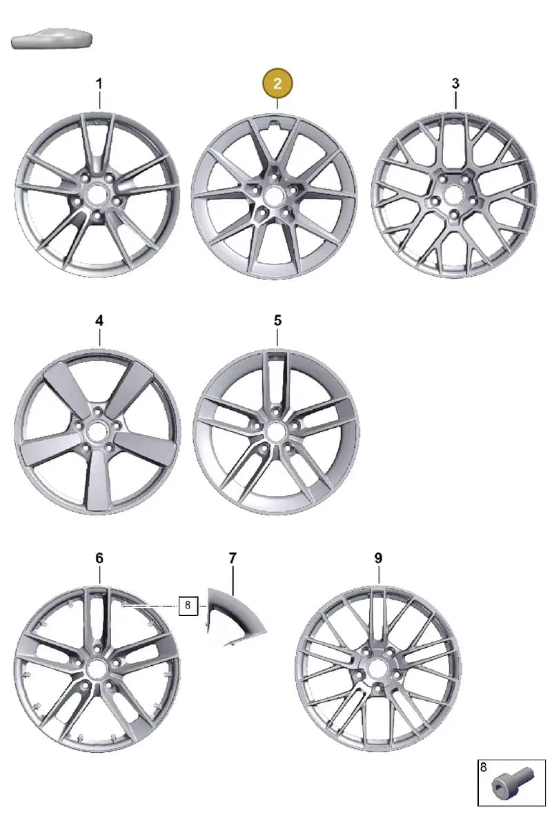 992601025BJOS8 — Porsche 911 (2024-2025) diagram p63601000, position 2