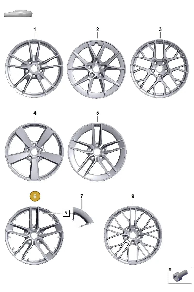 992601025BRQO1 — Porsche 911 (2024-2025) diagram p63601000, position 6
