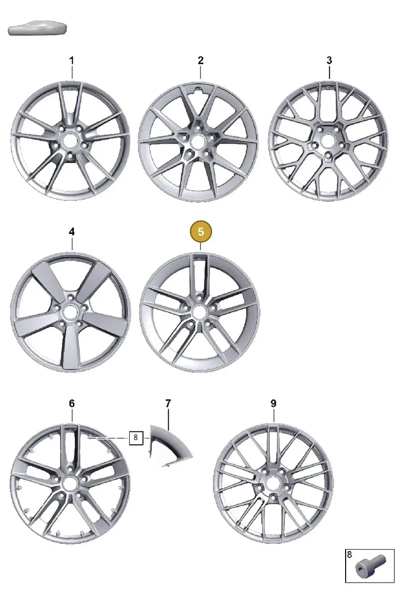 992601025ETJE1 — Porsche 911 (2024-2025) diagram p63601000, position 5