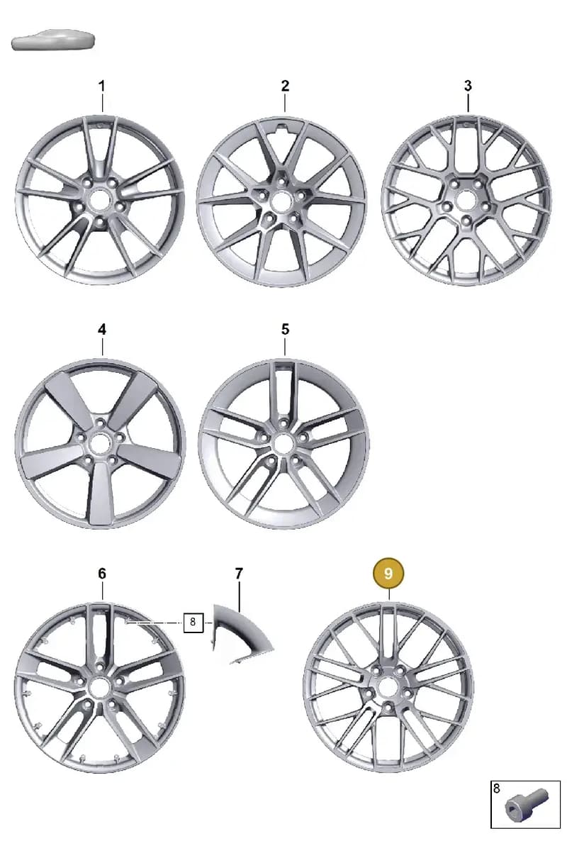 992601025FBQO1 — Porsche 911 (2024-2025) diagram p63601000, position 9