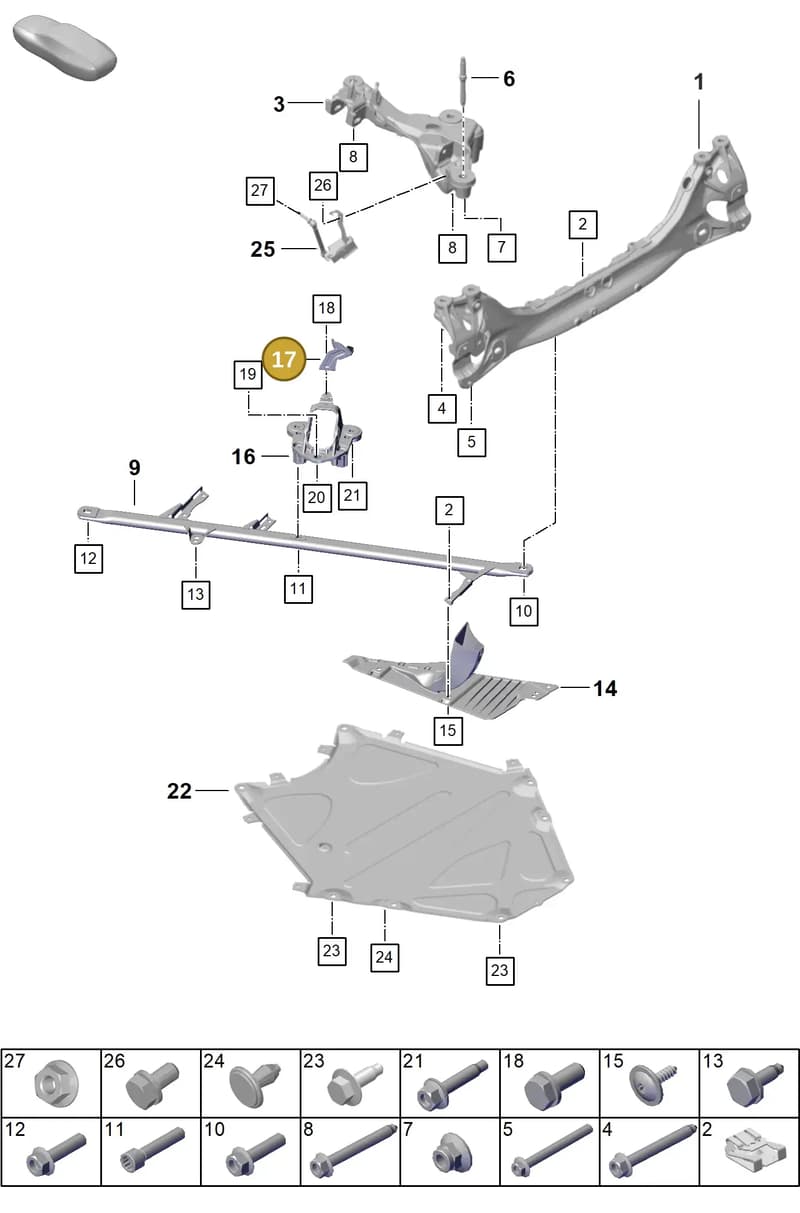992611843 — Porsche 911 (2024-2025) diagram p63501000, position 17
