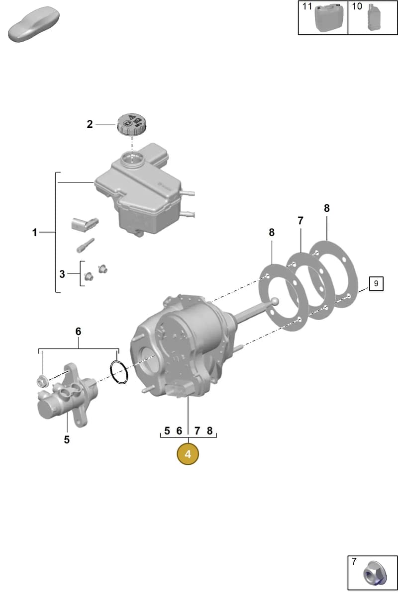 992614105T — Porsche 911 (2020-2022) diagram p57604000, position 4