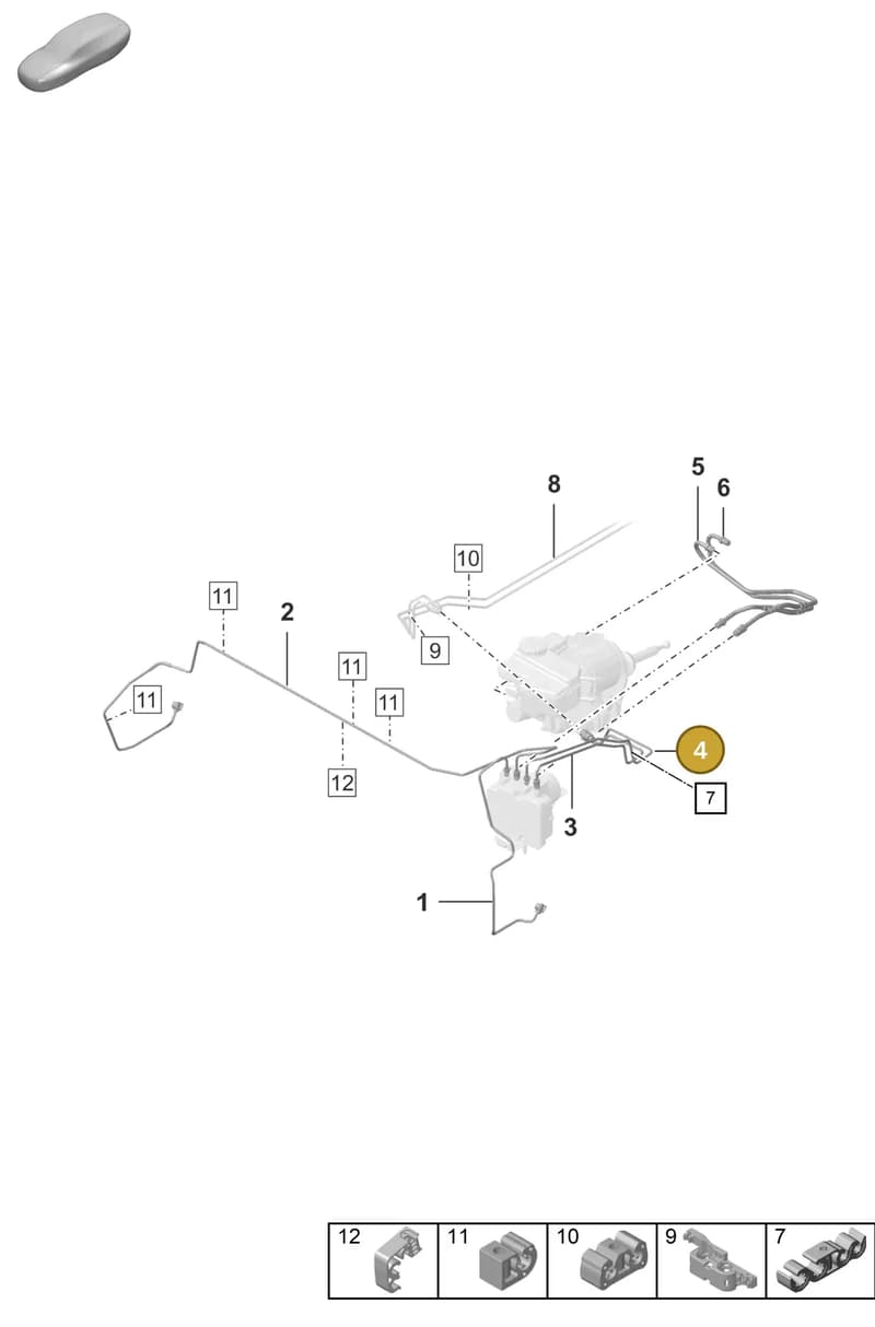 992614725D — Porsche 911 (2020-2022) diagram p57604010, position 4