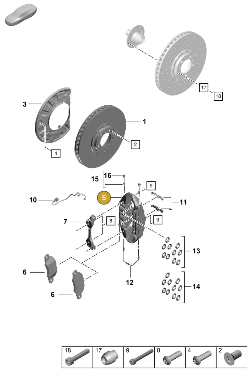 992615123BB — Porsche 911 (2020-2022) diagram p57602010, position 5