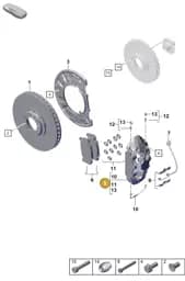 992615123BB Porsche Caliper without Brake Pads