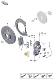 992615124AQ Porsche Caliper without Brake Pads