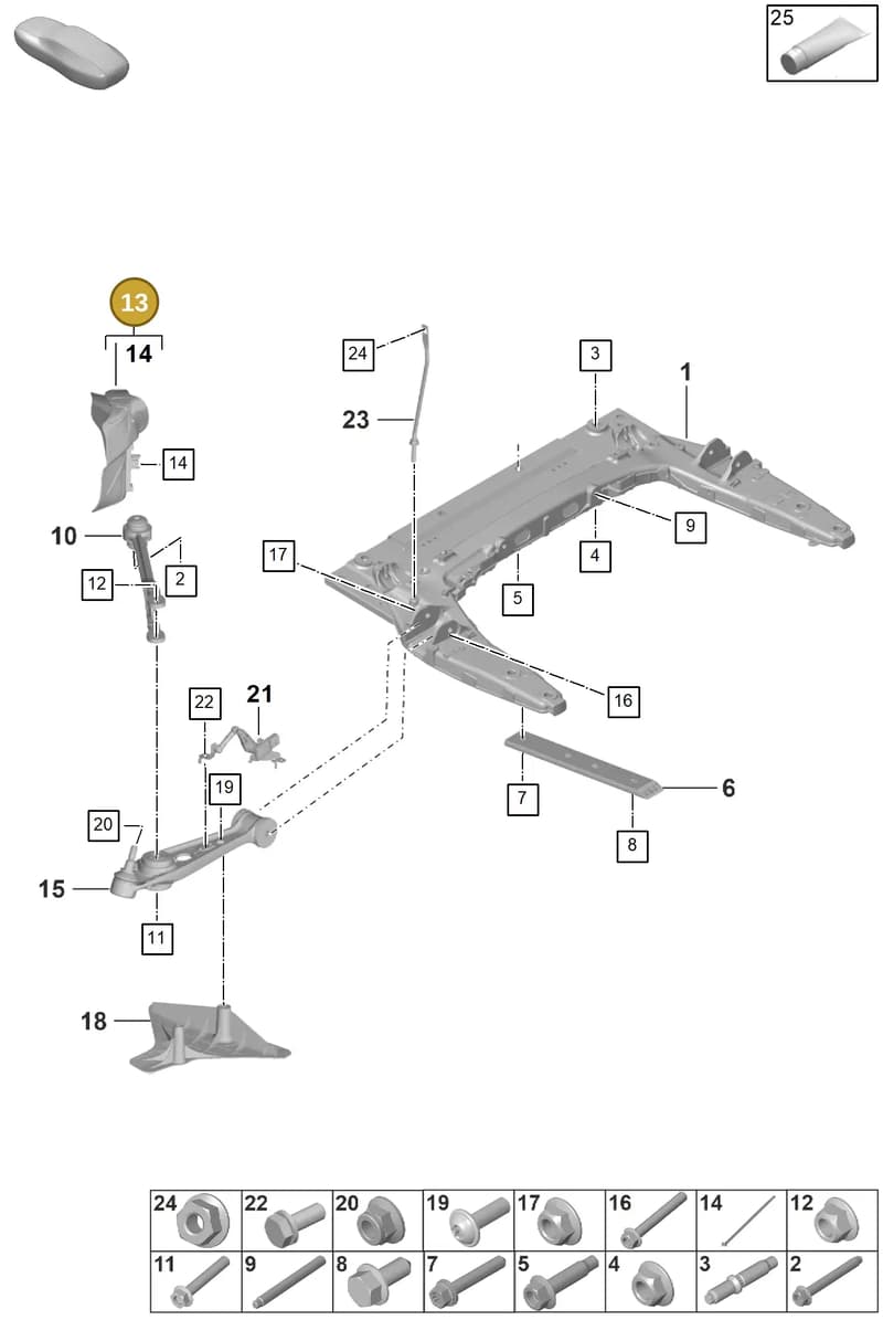 992615170A — Porsche 911 (2024-2025) diagram p53401000, position 13