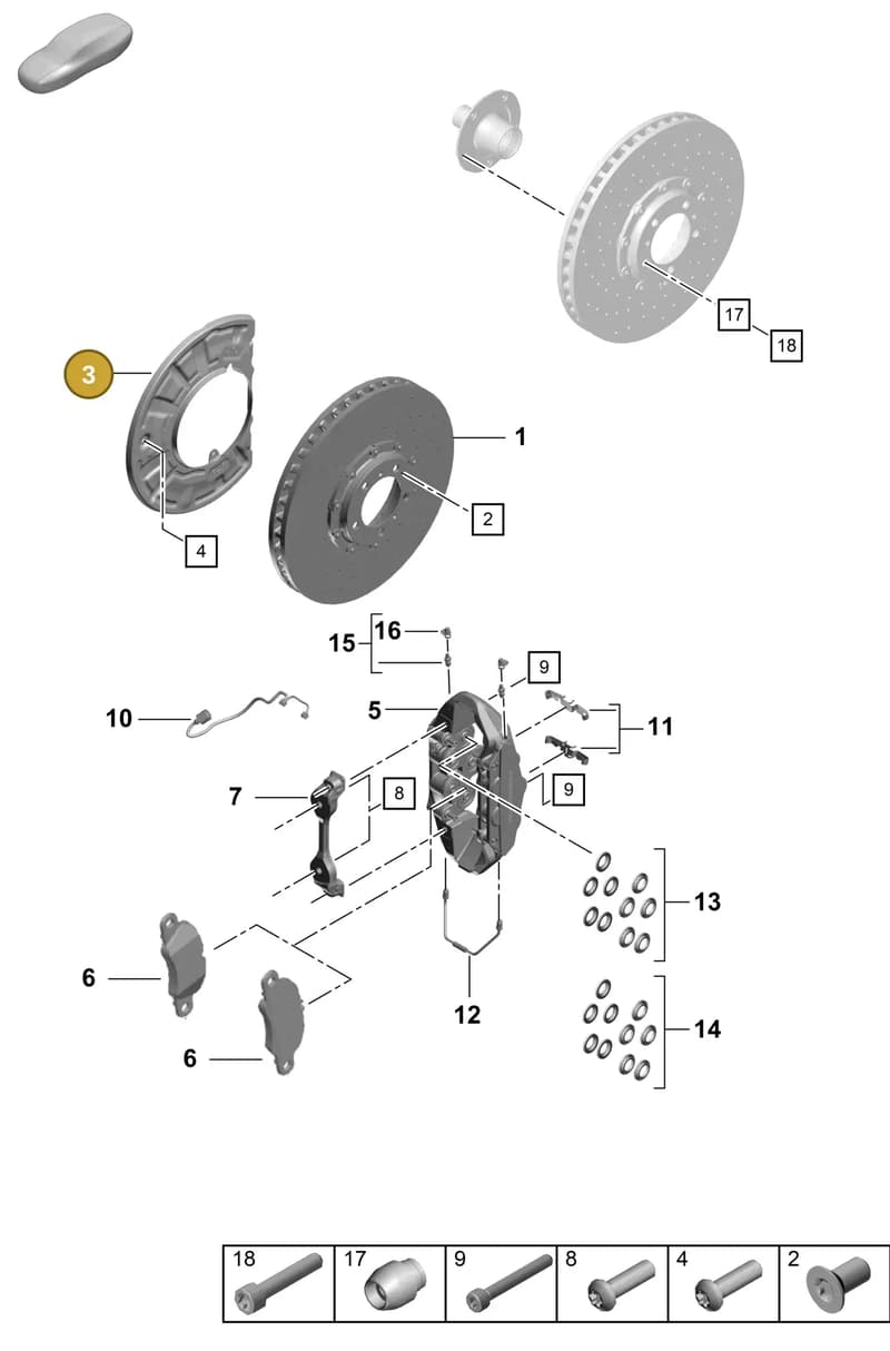 992615311E — Porsche 911 (2020-2022) diagram p57602010, position 3