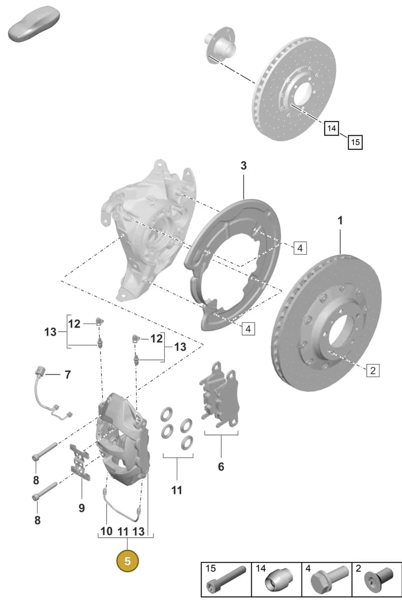 992615423AR — Porsche 911 (2020-2022) diagram p57603010, position 5